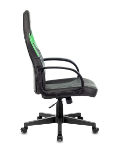 Купить Кресло игровое Бюрократ Zombie Runner Green экокожа черный/зеленый, пластик (1456782)  в E-mobi