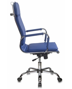 Купить Кресло руководителя Бюрократ CH-993/BLUE, синий/хром  в E-mobi