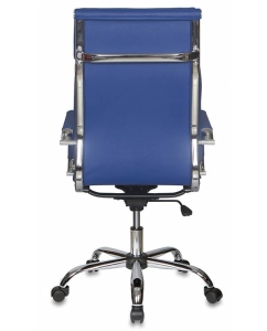Купить Кресло руководителя Бюрократ CH-993/BLUE, синий/хром  в E-mobi
