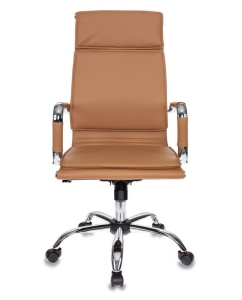 Купить Кресло руководителя Бюрократ CH-993/CAMEL, светло-коричневый/хром  в E-mobi
