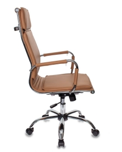 Купить Кресло руководителя Бюрократ CH-993/CAMEL, светло-коричневый/хром  в E-mobi