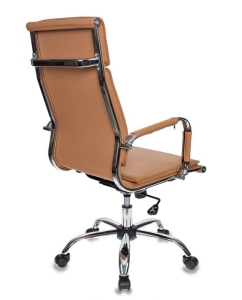 Купить Кресло руководителя Бюрократ CH-993/CAMEL, светло-коричневый/хром  в E-mobi
