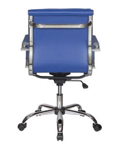 Купить Кресло руководителя Бюрократ CH-993-LOW/BLUE, синий/хром  в E-mobi