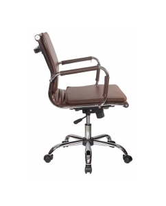 Купить Кресло руководителя Бюрократ CH-993-LOW/BROWN, коричневый/хром  в E-mobi