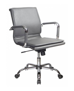 Купить Кресло руководителя Бюрократ CH-993-LOW/GREY, серый/хром в E-mobi