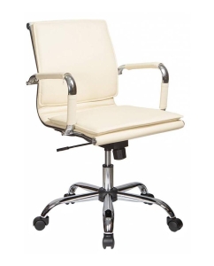 Купить Кресло руководителя Бюрократ CH-993-LOW/IVORY, слоновая кость/хром в E-mobi