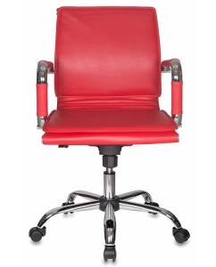 Купить Кресло руководителя Бюрократ CH-993-LOW/RED, красный/хром  в E-mobi