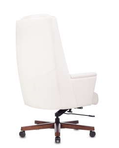 Купить Кресло руководителя БЮРОКРАТ _DUKE, на колесиках, кожа, белый [_duke/white]  в E-mobi