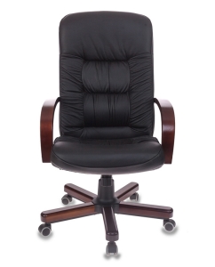 Купить Кресло руководителя Бюрократ T-9908/WALNUT, черный/коричневый  в E-mobi