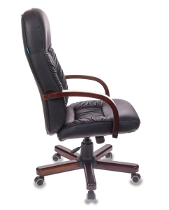 Купить Кресло руководителя Бюрократ T-9908/WALNUT, черный/коричневый  в E-mobi