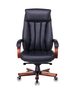 Купить Кресло руководителя Бюрократ T-9922WALNUT/BLACK, черный/коричневый  в E-mobi