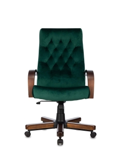 Купить Кресло компьютерное руководителя Бюрократ T-9928WALNUT/FABR/GN, зеленый  в E-mobi