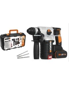 Купить Аккумуляторный бесщеточный перфоратор WORX 20В, 4Ач x2, ЗУ 2А, кейс WX380 в E-mobi
