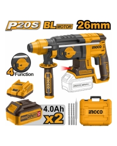 Купить Аккумуляторный перфоратор INGCO BL 20В, 2хАКБ, 4 Ач и ЗУ SUPER INDUSTRIAL CRHLI202287  в E-mobi