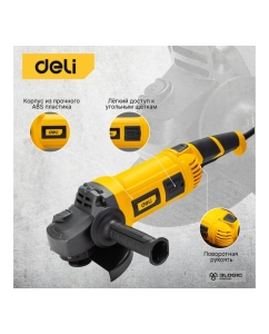 Купить Угловая сетевая шлифмашина DELI DL-JM180-E1 2000 Вт, 180 мм, 6500 об/мин, картон 103025  в E-mobi