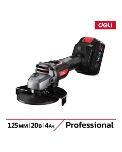 Купить Угловая шлифмашина аккумуляторная DELI 125мм DE-JM20-2D4 (2 акб, 20В х 4Ач, ЗУ, 20В, 3 скорости, сумка) 164318 в E-mobi