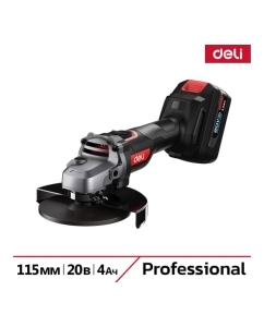 Купить Угловая шлифмашина аккумуляторная DELI 115мм DE-JM20-3D4 (2 акб, 20В х 4Ач, ЗУ, 20В, 3 скорости, сумка) 164317 в E-mobi