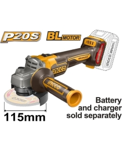 Купить Аккумуляторная УШМ INGCO 20В, BL 115мм без АКБ и ЗУ CAGLI21154  в E-mobi