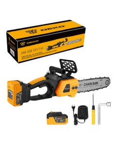 Купить Пила цепная аккумуляторная бесщеточная DEKO DKCHS 20, 12, 20В, 2x4.0Ач, з/у 085-2000 в E-mobi