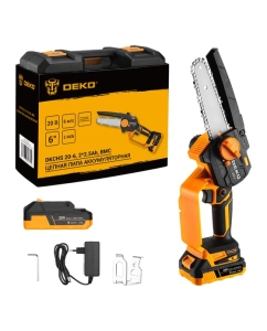 Купить Пила цепная аккумуляторная DEKO DKCHS 20-6, 20В, 2x2.5Ач в кейсе 085-2014  в E-mobi