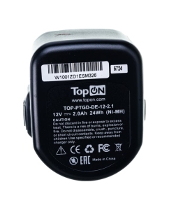 Купить Аккумулятор для электроинструмента DeWalt (Ni-Mh, 12В, 2.1Ач) TopON PN: DC9071 TOP-PTGD-DE-12-2.1  в E-mobi