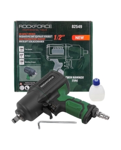Купить Ударный пневмогайковерт Rockforce Twin Hammer с реверсом и регулировкой усилия в облегченном корпусе 1/2
