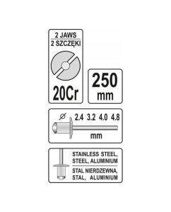 Купить Боковой заклепочник 2,4 - 4,8мм YATO YT-36007  в E-mobi