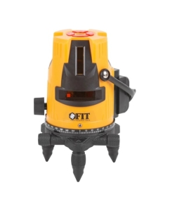 Купить Лазерный самоуспокаивающийся уровень FIT зеленые лучи, горизонталь, 4 вертикали, диапазон 20 м, Li-Ion аккум, 2 уровня яркости, без треноги, коробка 18635  в E-mobi