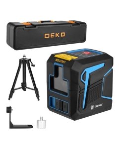 Купить Лазерный самовыравнивающийся уровень DEKO DKLL12 SET 2 со штативом 1 м (2 линии, зеленый луч) 065-0100 в E-mobi