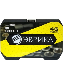 Купить Набор торцевых головок ЭВРИКА 1*4&quot;, DR, 6-гранный, 46 предметов ER-80046  в E-mobi
