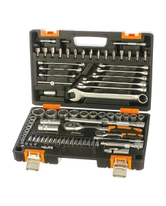 Купить Набор инструментов 1/2, 1/4 дюйма, CrV, пластиковый кейс 82 предмета Вихрь 73/6/7/3 в E-mobi