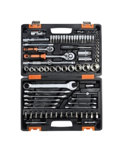 Купить Набор инструментов 1/2, 1/4 дюйма, CrV, пластиковый кейс 82 предмета Вихрь 73/6/7/3  в E-mobi