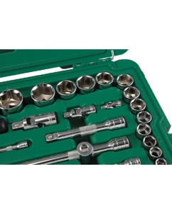 Купить Набор ключей и торцевых головок метрических и дюймовых из 124 пр. Sata под воротки 1/4, 3/8 и 1/2 дюйма S09014  в E-mobi