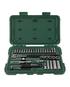 Купить Набор метрических торцевых головок под вороток Sata 1/4 дюйма 52 шт 09002 в E-mobi