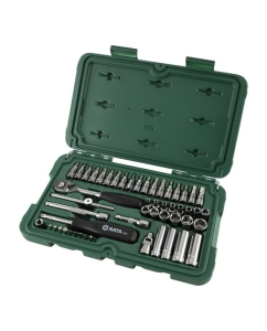 Купить Набор метрических торцевых головок под вороток Sata 1/4 дюйма 52 шт 09002  в E-mobi