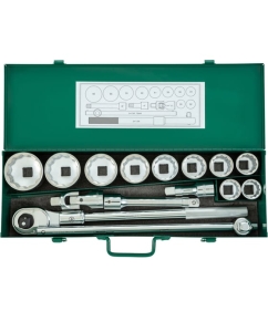 Купить Набор торцевых головок с принадлежностями, 15 шт,  3/4 DR,  Sata 09015 в E-mobi