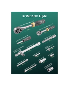 Купить Набор торцевых головок и вставок Rockforce 1/2, 1/4DR 6-гранных 94 предмета RF-4941-5(4281)  в E-mobi