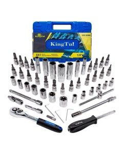Купить Набор инструмента KingTul 53пр., 1/4, 6-гран., 4-14мм, головки глубокие 6-14мм KT-2531-5 EURO(51110) в E-mobi