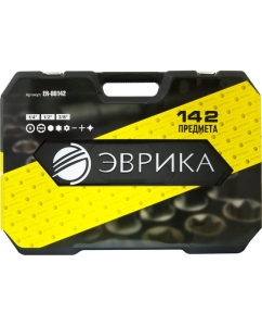 Купить Набор инструмента ЭВРИКА 1/4&quot;&amp;3/8&quot;&amp;1/2&quot;, DR, 6-гранный, 142 предмета ER-80142  в E-mobi