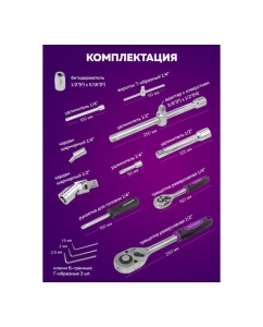 Купить Набор инструментов Помощник 108пр. 1/4&quot;, 1/2&quot; (6гр.) 41082-5(59165)  в E-mobi