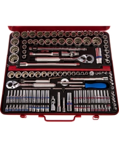 Купить Набор торцевых головок с принадлежностями (1/4&quot;&amp;3/8&quot;&amp;1/2&quot;, двенадцатигранные, 4-32 мм, 5/32&quot;-1&amp;1/4&quot;, 135 предметов) KING TONY 9033CR  в E-mobi