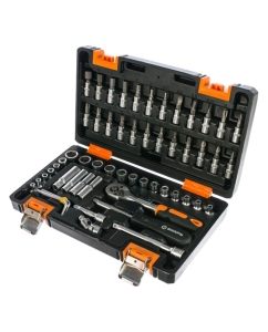 Купить Набор инструментов 1/4 дюйма, CrV, пластиковый кейс 57 предмета Вихрь 73/6/7/2 в E-mobi