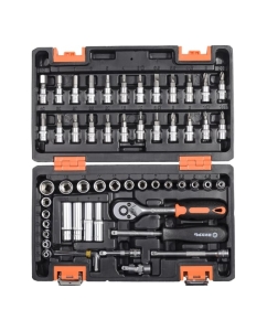 Купить Набор инструментов 1/4 дюйма, CrV, пластиковый кейс 57 предмета Вихрь 73/6/7/2  в E-mobi