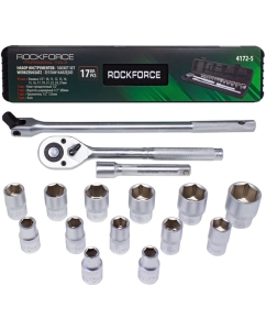 Купить Набор инструментов Rockforce 1/2&quot;DR 6-гранный 17 предметов RF-4172-5(51114)  в E-mobi
