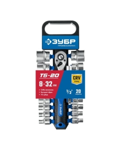 Купить Набор торцовых головок ЗУБР Профессионал ТБ-20 20 предметов 27647-H20_z01  в E-mobi