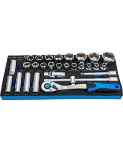 Купить Набор инструментов HOEGERT TECHNIK с трещоткой 1/2 28 шт., ложемент EVA HT7G149 в E-mobi