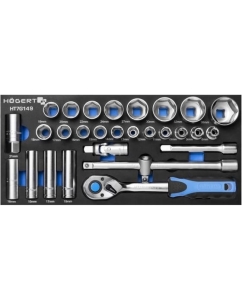 Купить Набор инструментов HOEGERT TECHNIK с трещоткой 1/2 28 шт., ложемент EVA HT7G149  в E-mobi