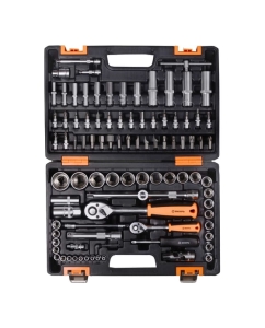 Купить Набор инструментов Вихрь АВТО, 1/2, 1/4, CrV, в кейсе 94 предмета 73/6/7/7  в E-mobi