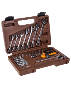 Купить Набор торцевых головок 1/4&quot; и комбинированных ключей, 30 предметов Ombra OMT30S 55482  в E-mobi