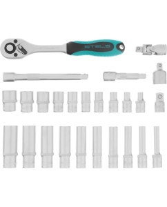 Купить Набор торцевых головок с трещоткой STELS 1/4&quot;, 26 предметов 13574  в E-mobi